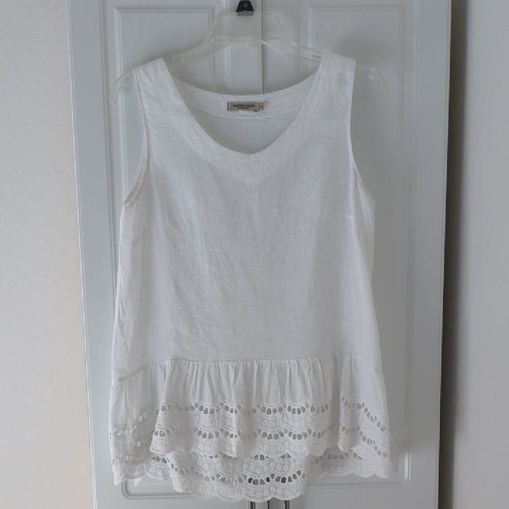 Valentina White Lace Hem Blouse
